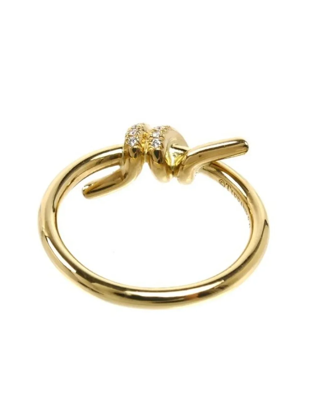 Tiffany & Co 18k Yellow Gold Knot Diamond Ring